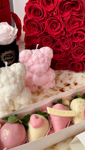 Flowers Bear Candle ♥️🌹🧸