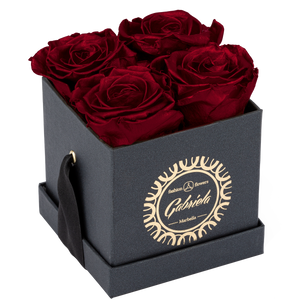 4 Roses  Velvet Square Box