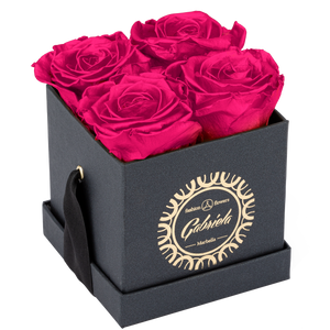 4 Roses  Velvet Square Box