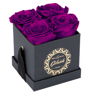 4 Roses  Velvet Square Box
