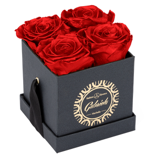 4 Roses  Velvet Square Box