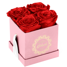 4 Roses  Velvet Square Box