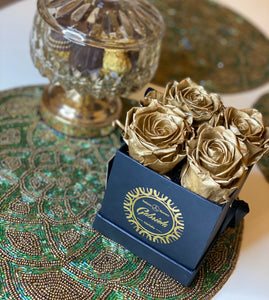 4 Roses  Velvet Square Box